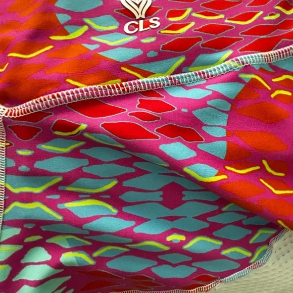 CLS Activewear Scrunch Booty Shorts – Colorful Print, Double Layer, Made in USA - Picture 5 of 7